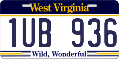 WV license plate 1UB936