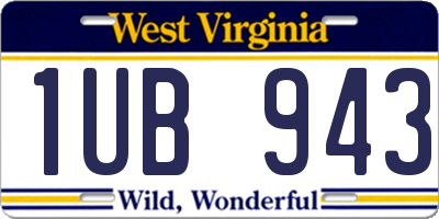 WV license plate 1UB943