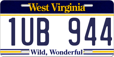WV license plate 1UB944