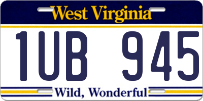 WV license plate 1UB945