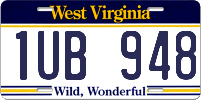 WV license plate 1UB948