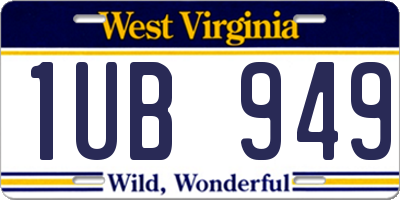 WV license plate 1UB949