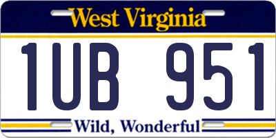 WV license plate 1UB951