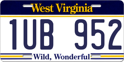 WV license plate 1UB952