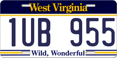 WV license plate 1UB955
