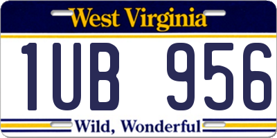 WV license plate 1UB956
