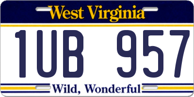 WV license plate 1UB957