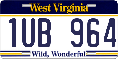 WV license plate 1UB964