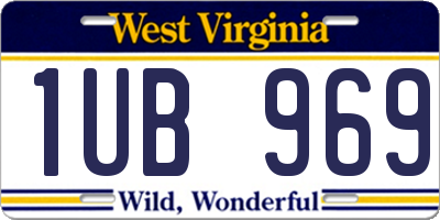 WV license plate 1UB969
