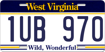 WV license plate 1UB970
