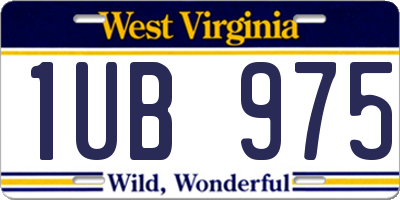 WV license plate 1UB975