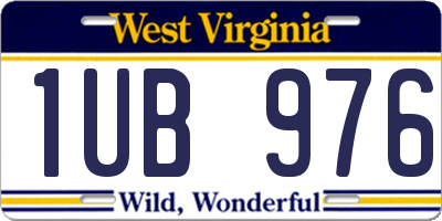 WV license plate 1UB976