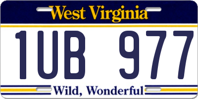 WV license plate 1UB977