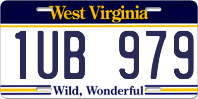 WV license plate 1UB979