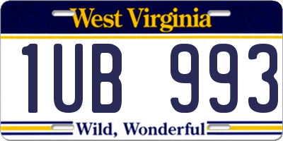 WV license plate 1UB993