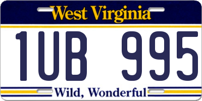 WV license plate 1UB995