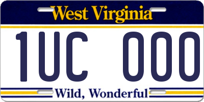 WV license plate 1UC000