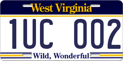 WV license plate 1UC002