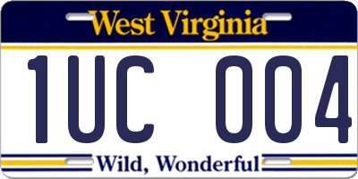 WV license plate 1UC004
