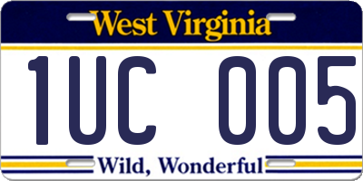 WV license plate 1UC005