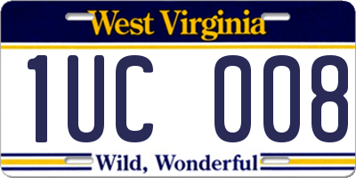 WV license plate 1UC008