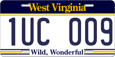 WV license plate 1UC009