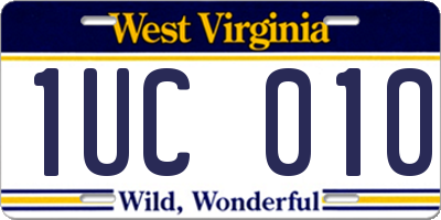 WV license plate 1UC010