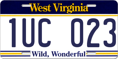 WV license plate 1UC023
