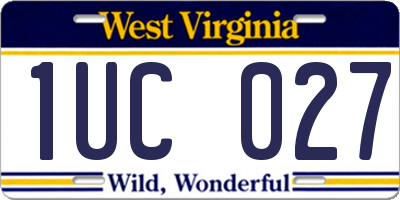 WV license plate 1UC027