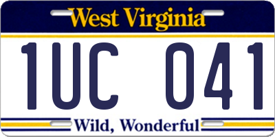 WV license plate 1UC041