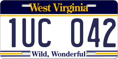 WV license plate 1UC042