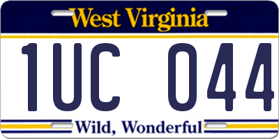 WV license plate 1UC044