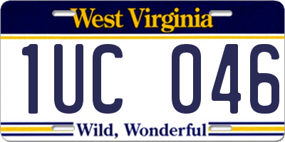 WV license plate 1UC046