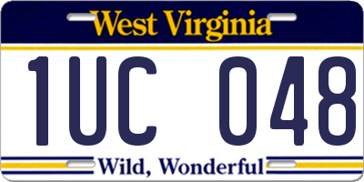 WV license plate 1UC048