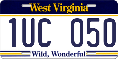 WV license plate 1UC050