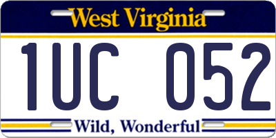 WV license plate 1UC052