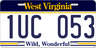 WV license plate 1UC053
