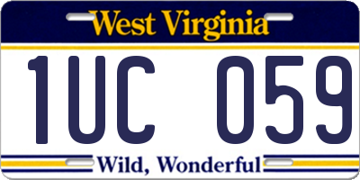 WV license plate 1UC059