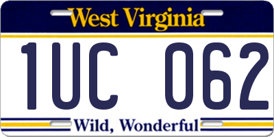 WV license plate 1UC062