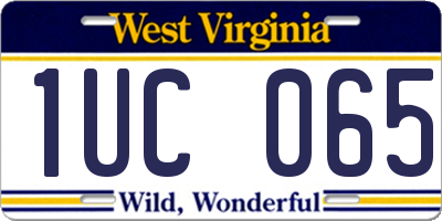 WV license plate 1UC065
