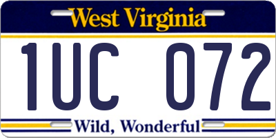 WV license plate 1UC072