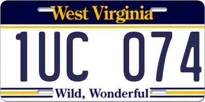 WV license plate 1UC074