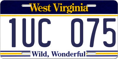 WV license plate 1UC075