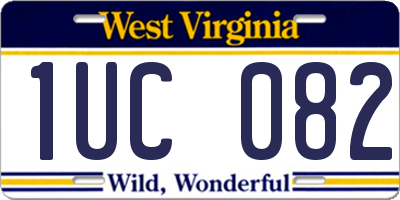 WV license plate 1UC082