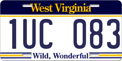 WV license plate 1UC083