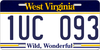 WV license plate 1UC093