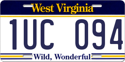 WV license plate 1UC094