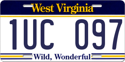 WV license plate 1UC097