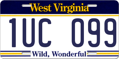 WV license plate 1UC099