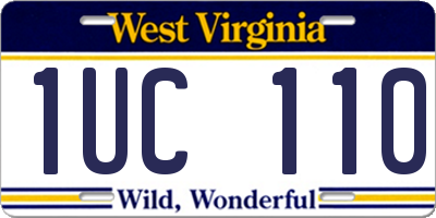 WV license plate 1UC110